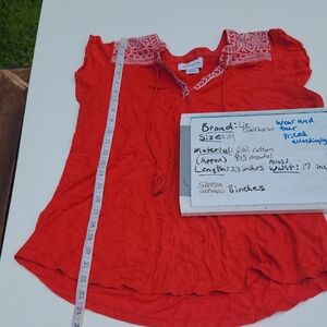 Liz Claiborne Scarlet Blouse with Embroidery